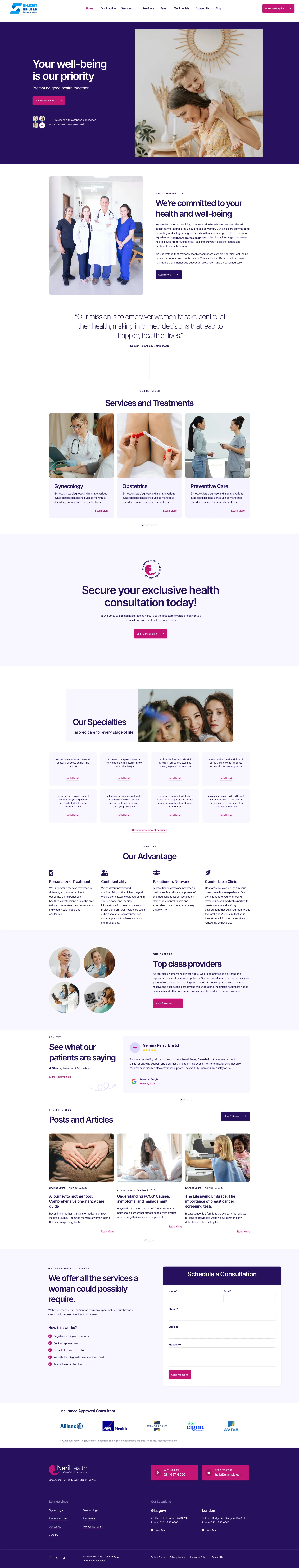 Gynecologist responsive web design portfolio